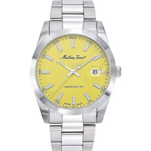 Mathey-Tissot Mathy Sunray Limited Edition Stainless Steel Yellow Dial Quartz H451J Men's Watch