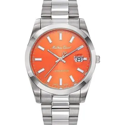 Mathey-Tissot Mathy Sunray Limited Edition Stainless Steel Orange Dial Quartz H451OR Men's Watch