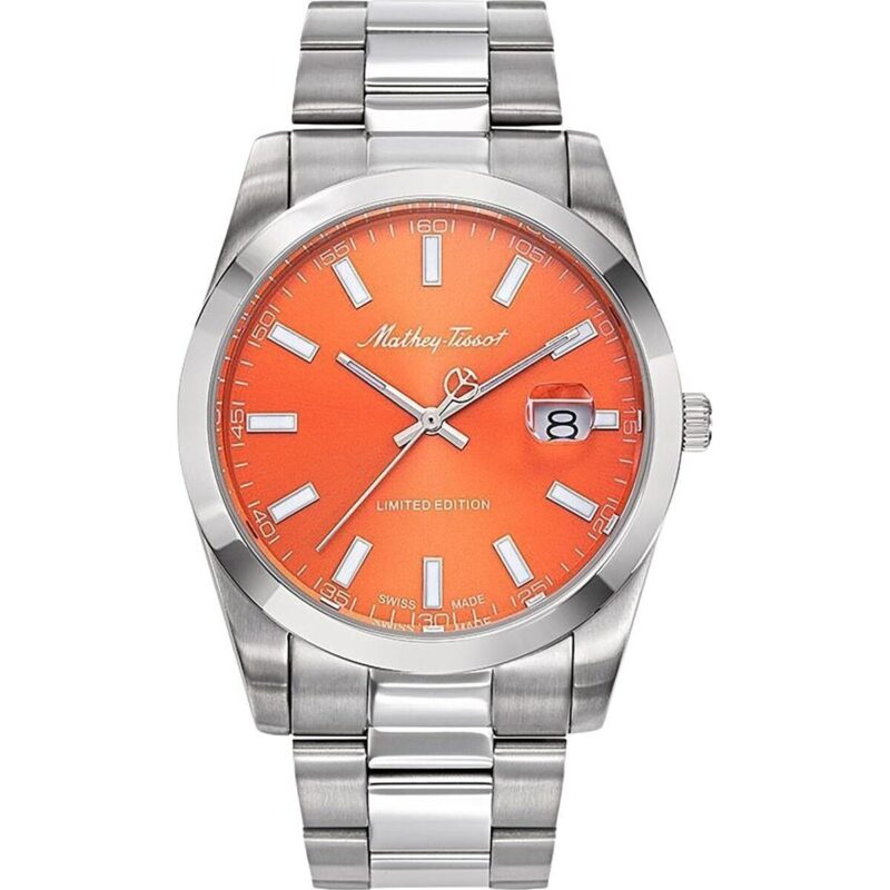 Mathey-Tissot Mathy Sunray Limited Edition Stainless Steel Orange Dial Quartz H451OR Men's Watch
