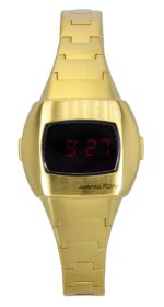 Hamilton American Classic PSR 74 Gold Tone Stainless Steel Red Dial Quartz H52314130 100M Unisex Watch