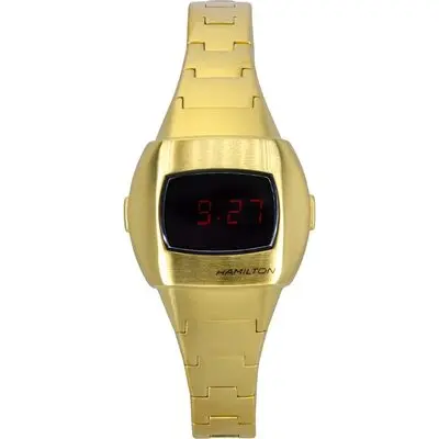 Hamilton American Classic PSR 74 Gold Tone Stainless Steel Red Dial Quartz H52314130 100M Unisex Watch