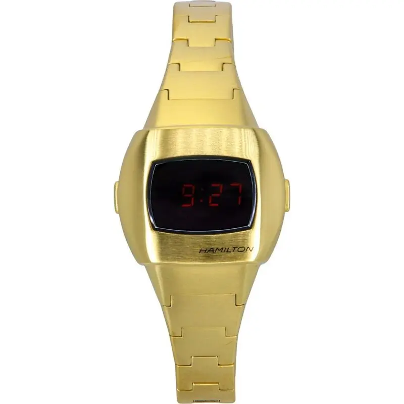 Hamilton American Classic PSR 74 Gold Tone Stainless Steel Red Dial Quartz H52314130 100M Unisex Watch