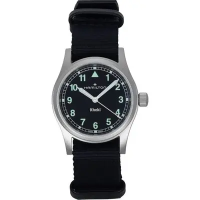 Hamilton Khaki Field Textile Strap Black Dial Quartz H69301430 Unisex Watch