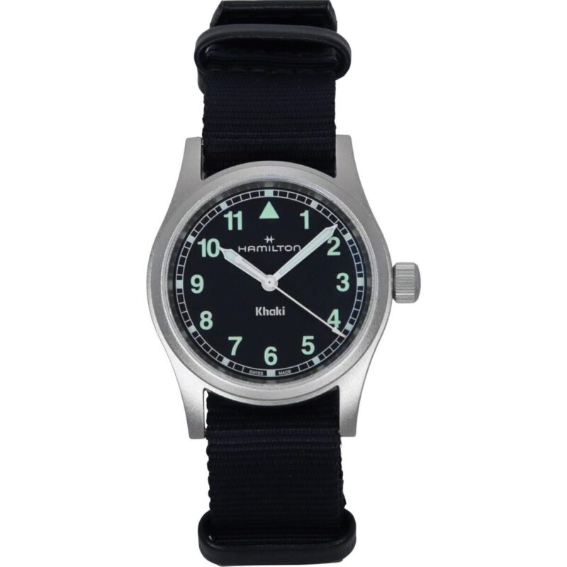 Hamilton Khaki Field Textile Strap Black Dial Quartz H69301430 Unisex Watch