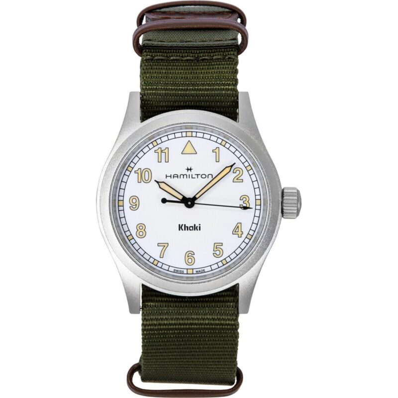 Hamilton Khaki Field Textile Strap White Dial Quartz H69401910 Unisex Watch Hamilton Khaki Field Textile Strap White Dial Quartz H69401910 Unisex Watch