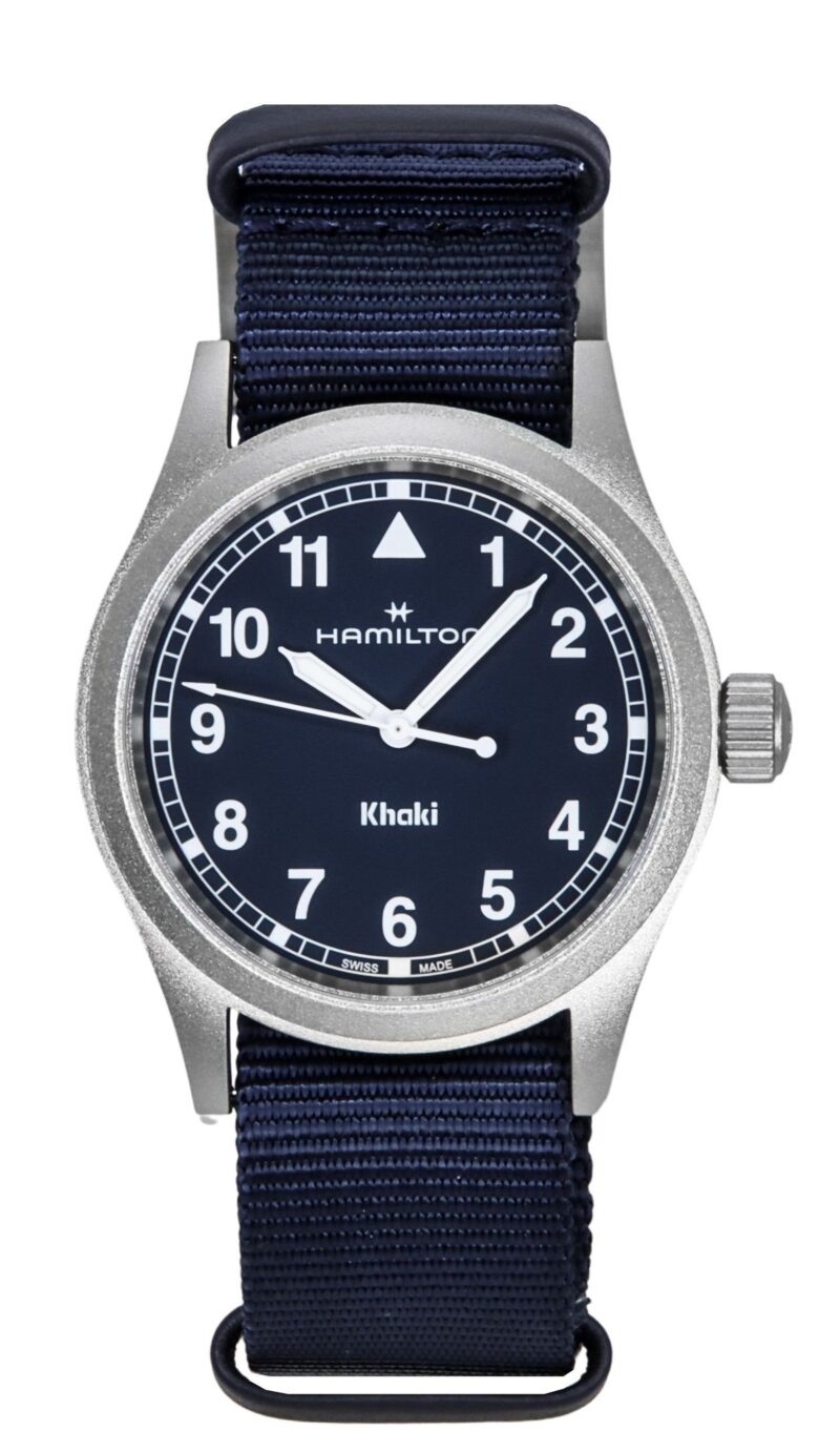 Hamilton Khaki Field Textile Strap Blue Dial Quartz H69401940 Unisex Watch Hamilton Khaki Field Textile Strap Blue Dial Quartz H69401940 Unisex Watch