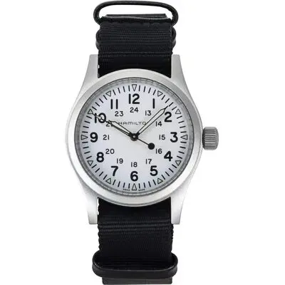 Hamilton Khaki Field Textile Strap White Dial Automatic H69439910 Men's Watch
