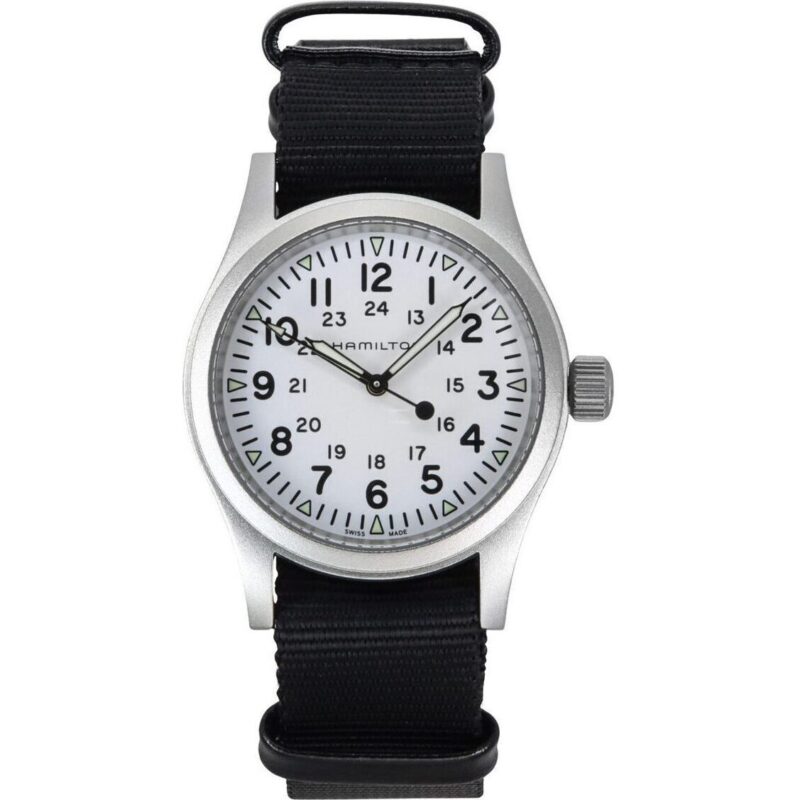 Hamilton Khaki Field Textile Strap White Dial Automatic H69439910 Men's Watch