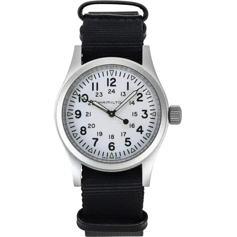 Hamilton Khaki Field Textile Strap White Dial Automatic H69439910 Men's Watch