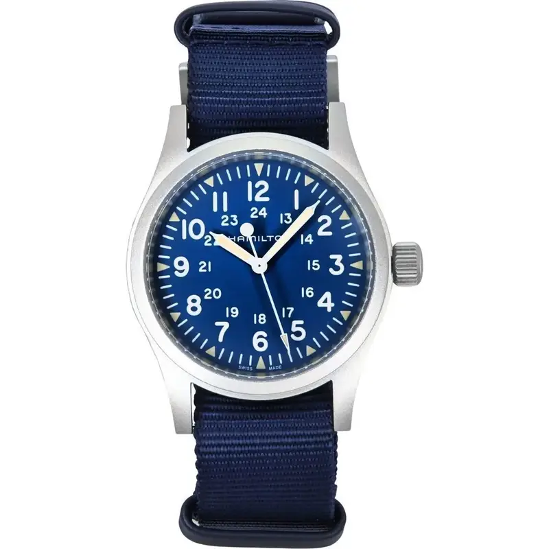 Hamilton Khaki Field Textile Strap Blue Dial Automatic H69439940 Men's Watch