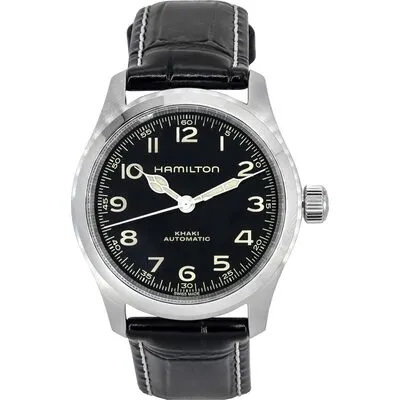 Hamilton Khaki Field Murph Leather Strap Black Dial Automatic H70405730 100M Men's Watch