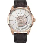Mathey-Tissot Mondo Leather Strap Silver Dial Quartz H711PS Men's Watch