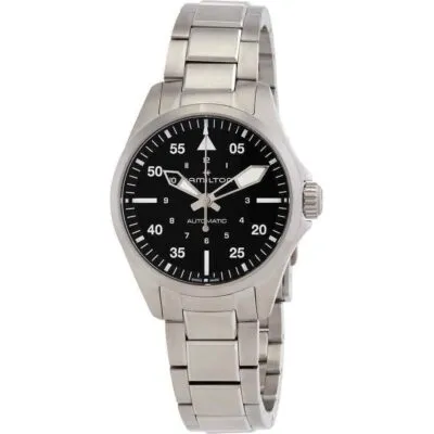 Hamilton Khaki Aviation Pilot Stainless Steel Black Dial Automatic H76215130 100M Men's Watch