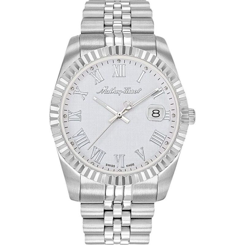 Mathey-Tissot Mathy III Roman Stainless Steel White Dial Quartz H810ABR Men's Watch Mathey-Tissot Mathy III Roman Stainless Steel White Dial Quartz H810ABR Men's Watch