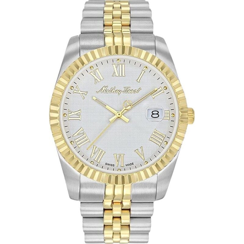 Mathey-Tissot Mathy III Roman Two-Tone Stainless Steel White Dial Quartz H810BBR Men's Watch
