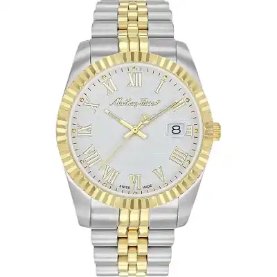 Mathey-Tissot Mathy III Roman Two-Tone Stainless Steel White Dial Quartz H810BBR Men's Watch