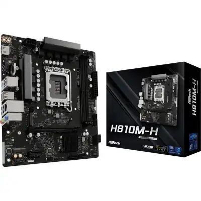 ASRock H810M-H Intel LGA1851 Micro ATX Motherboard - Black