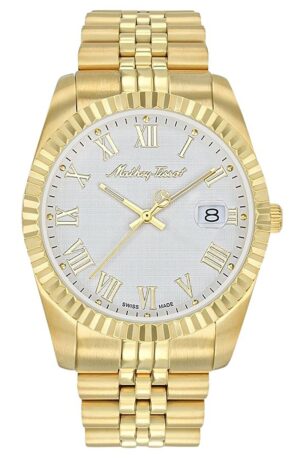 Mathey-Tissot Mathy III Roman Gold Tone Stainless Steel White Dial Quartz H810PBRI Men's Watch