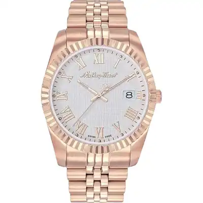 Mathey-Tissot Mathy III Roman Rose Gold Tone Stainless Steel White Dial Quartz H810PRA Men's Watch