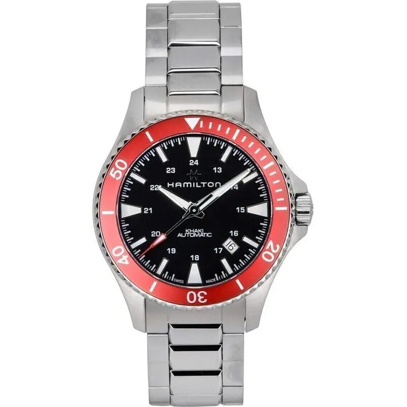 Hamilton Khaki Navy Scuba Stainless Steel Black Dial Automatic H82405130 100M Men's Watch