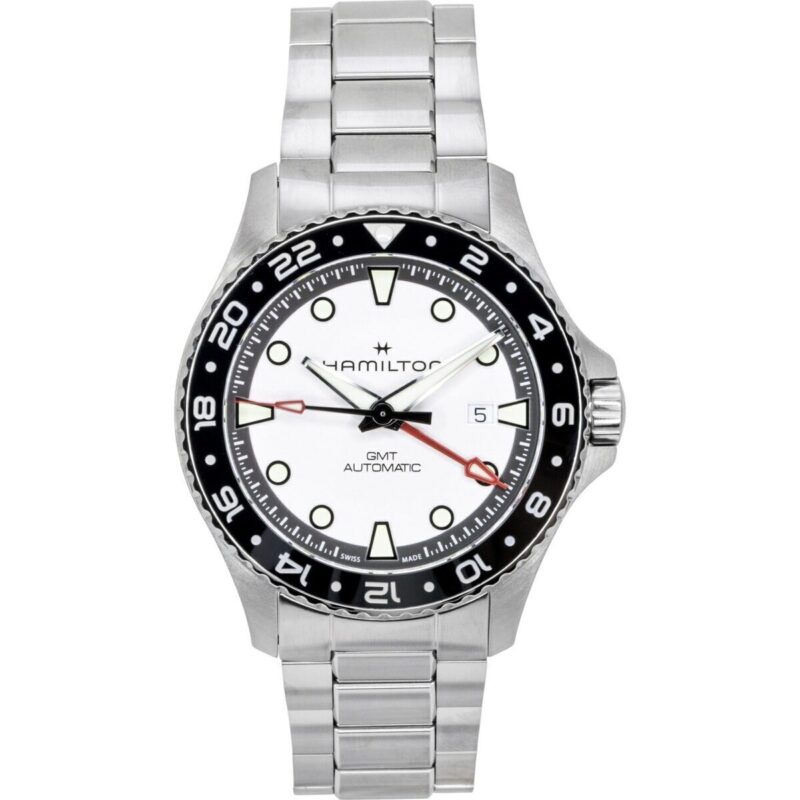 Hamilton Khaki Navy Scuba GMT Stainless Steel Silver Dial Automatic Diver's H82555150 300M Men's Watch