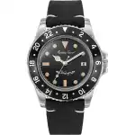 Mathey-Tissot Mathy Vintage Leather Strap Black Dial Quartz H900ALN Men's Watch