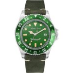 Mathey-Tissot Mathy Vintage Leather Strap Green Dial Quartz H900ALV Men's Watch