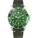 Mathey-Tissot Mathy Vintage Leather Strap Green Dial Quartz H900ALV Men's Watch