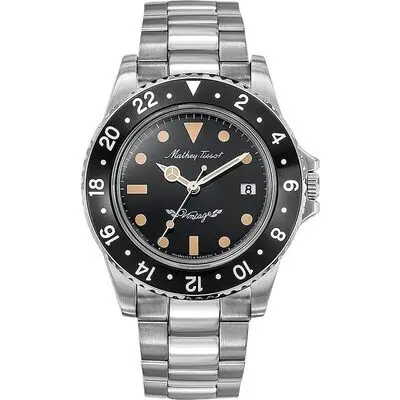 Mathey-Tissot Mathy Vintage Stainless Steel Black Dial Quartz H900AN Men's Watch