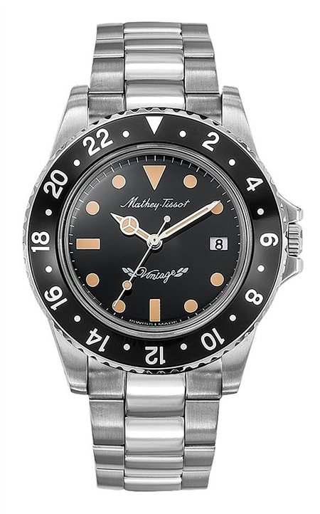 Mathey-Tissot Mathy Vintage Stainless Steel Black Dial Quartz H900AN Men's Watch