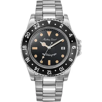 Mathey-Tissot Mathy Vintage Stainless Steel Black Dial Quartz H900AN Men's Watch