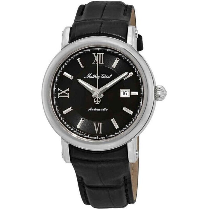 Mathey-Tissot Renaissance Genuine Leather Strap Black Dial Automatic H9030AN Men's Watch Mathey-Tissot Renaissance Genuine Leather Strap Black Dial Automatic H9030AN Men's Watch