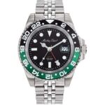 Mathey-Tissot Rolly Mathy Vintage GMT Stainless Steel Black Dial Quartz H903ANV 100M Men's Watch