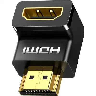 UGreen HD112 HDMI 4K Male to Female Down-angled Connector - Black