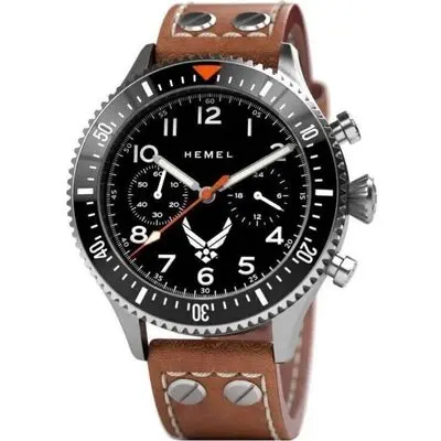 Hemel USAF Special Edition Specialist Black With Super-LumiNova C3 Dial Quartz HFUSAF1-01 100M Men's Watch