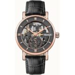 Ingersoll The Herald Leather Strap Black Skeleton Dial Automatic I00403B Men's Watch