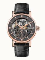 Ingersoll The Herald Leather Strap Black Skeleton Dial Automatic I00403B Men's Watch