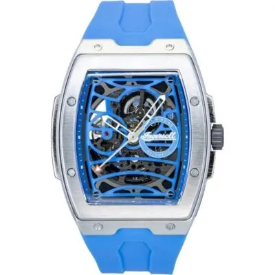 Ingersoll The Challenger Polyurethane Strap Blue Skeleton Dial Automatic I12308 Men's Watch