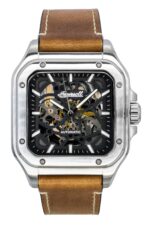 Ingersoll The Ollie Leather Strap Black Skeleton Dial Automatic I14503 Men's Watch