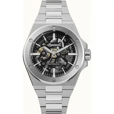 Ingersoll The Baller Stainless Steel Black Skeleton Dial Automatic I15002 Men's Watch