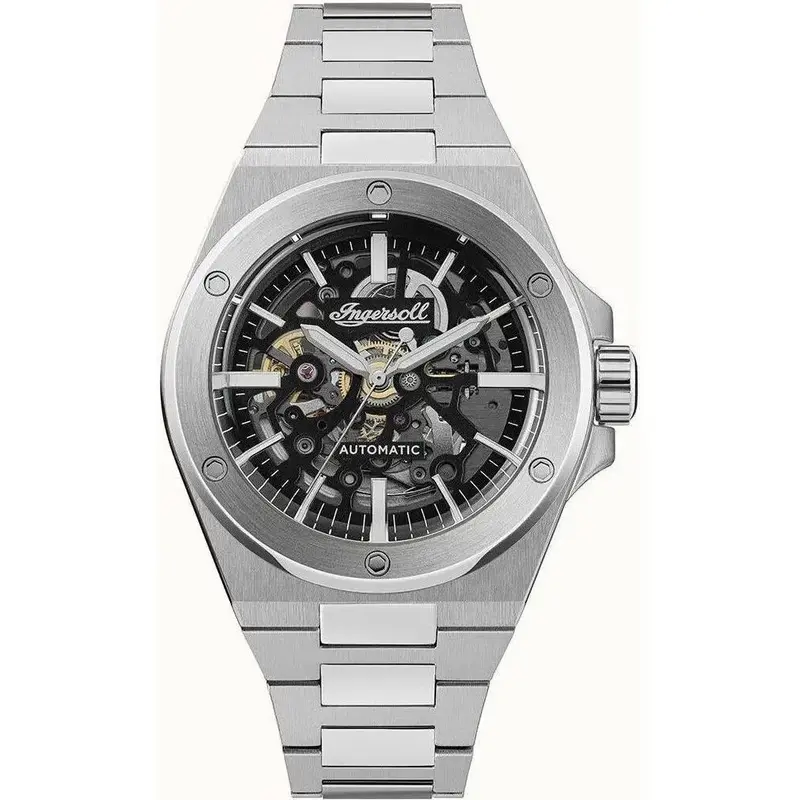Ingersoll The Baller Stainless Steel Black Skeleton Dial Automatic I15002 Men's Watch