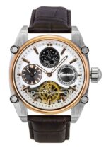 Ingersoll The Varsity Leather Strap Silver Skeleton Dial Automatic I15401 Men's Watch