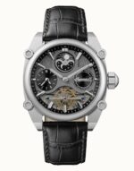 Ingersoll The Varsity Sun And Moon Phase Leather Strap Skeleton Grey Dial Automatic I15402 Men's Watch