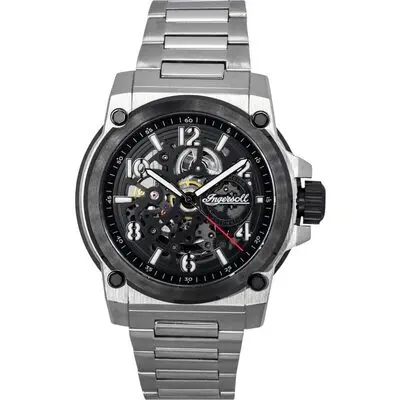 Ingersoll The Anvil Stainless Steel Black Skeleton Dial Automatic I16601 Men's Watch