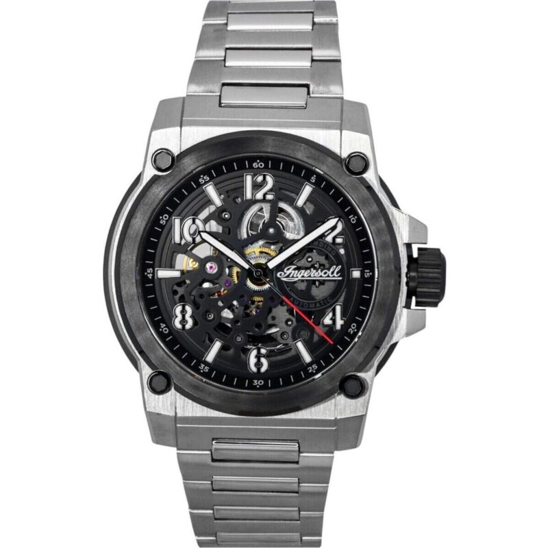 Ingersoll The Anvil Stainless Steel Black Skeleton Dial Automatic I16601 Men's Watch