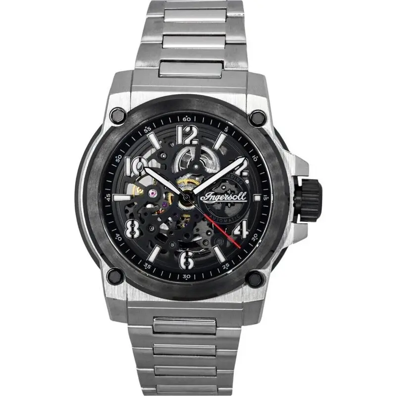 Ingersoll The Anvil Stainless Steel Black Skeleton Dial Automatic I16601 Men's Watch