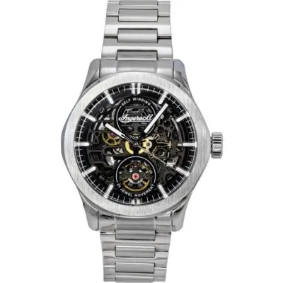 Ingersoll The Bronc Stainless Steel Black Skeleton Dial Automatic I16701 Men's Watch