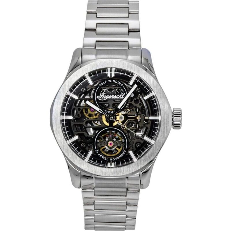 Ingersoll The Bronc Stainless Steel Black Skeleton Dial Automatic I16701 Men's Watch Ingersoll The Bronc Stainless Steel Black Skeleton Dial Automatic I16701 Men's Watch