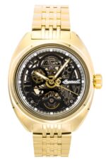 Ingersoll The Wrangler Gold Tone Stainless Steel Black Skeleton Dial Automatic I16902 Men's Watch