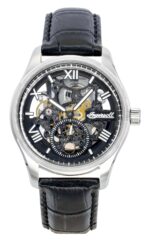 Ingersoll The Maverick Leather Strap Black Skeleton Dial Automatic I17401 Men's Watch